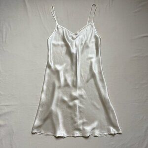 NWT Intimissimi White Adjustable Strap Sleepwear V-Neck Silk Slip Dress Size S
